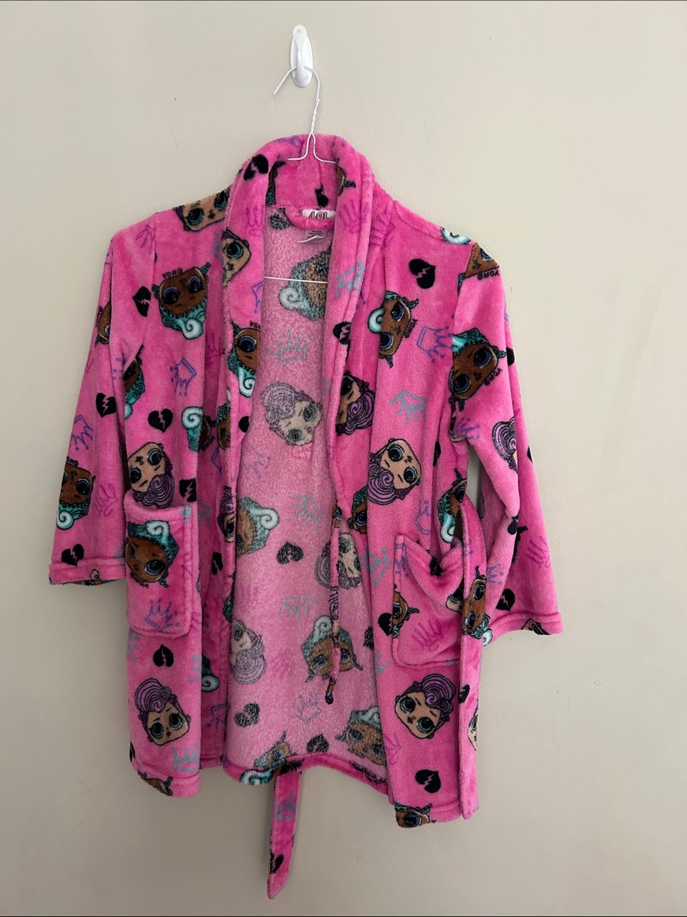 L.O.L. Surprise! Girls Pink Plush Robe with Character Print